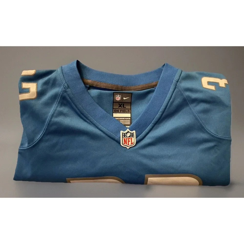 Detroit Lions Nike On Field Kerryon Johnson 33 Jersey NFL Logo Blue XL JBHS